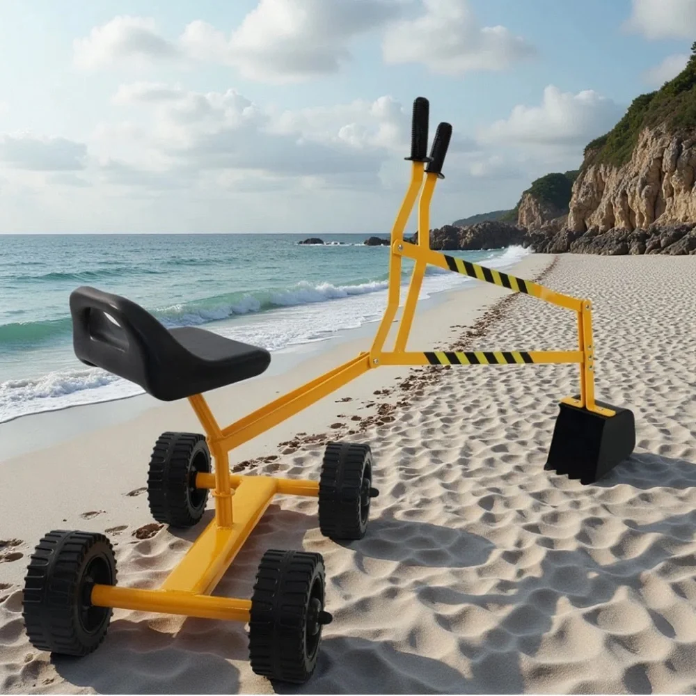 NEW Stand Alone Sand Digger Kids Excavator Ride on Beach Outdoor Sandbox Toy